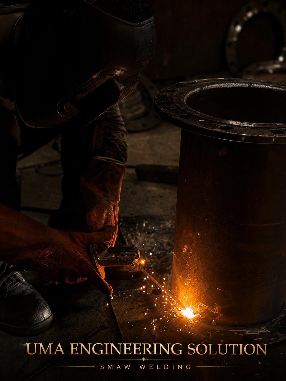 SMAW welding process at Uma Bellows