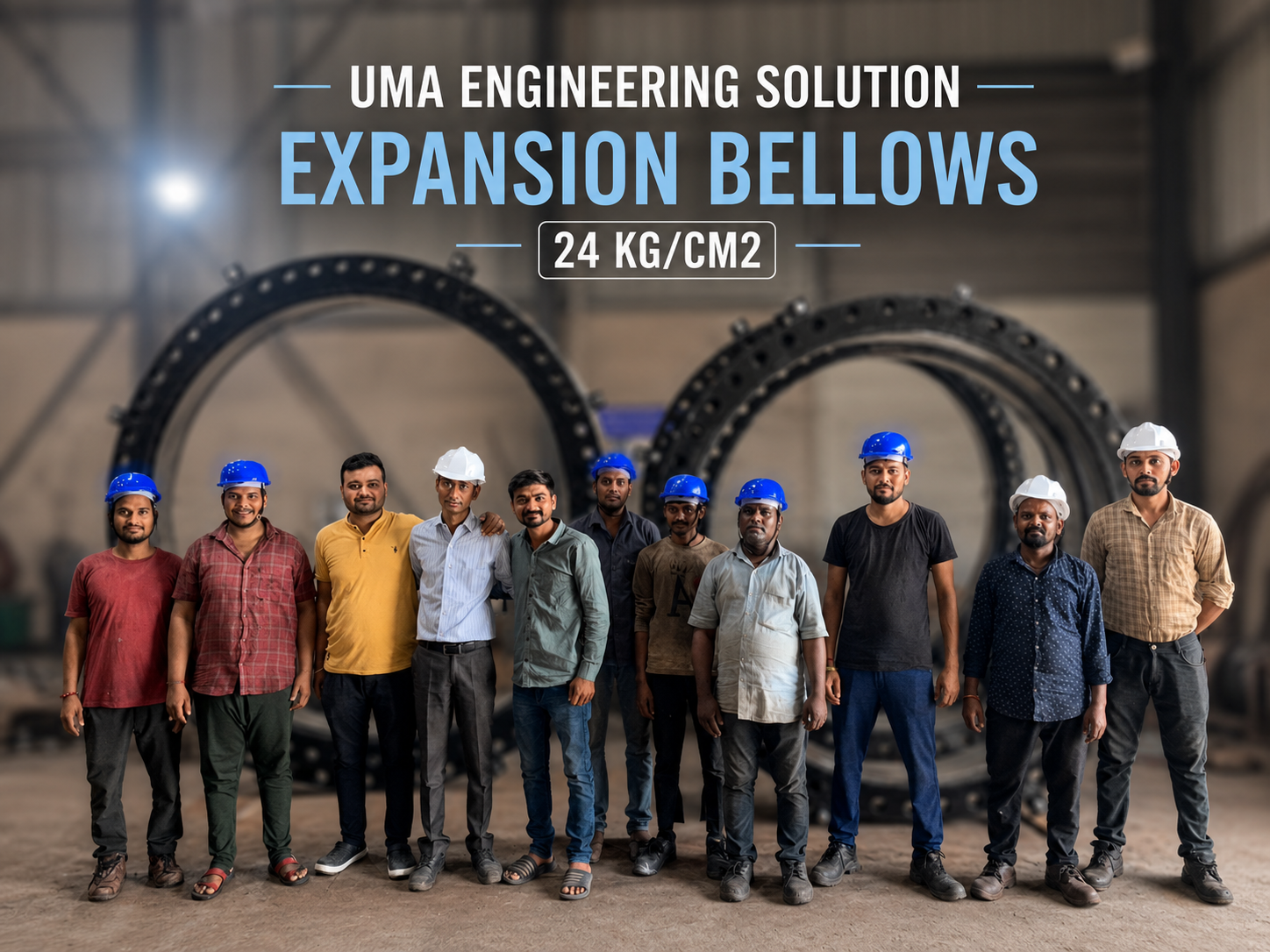 Uma Bellows fabrication and engineering team on the shop floor